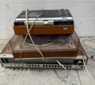 A Phillips 732 Amplifier together with turntable and cassette player