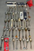 A large selection of collectable spoons, various themes and makers.