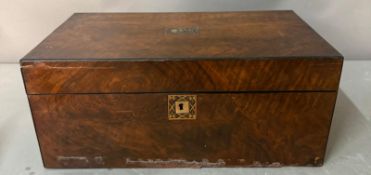 A Mahogany writing slope with purple leather (AF)