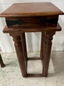 Hardwood side table H62cm Sq30cm