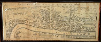 A map of London and Westminster in the reign of queen Elizabeth I. 114x51cm
