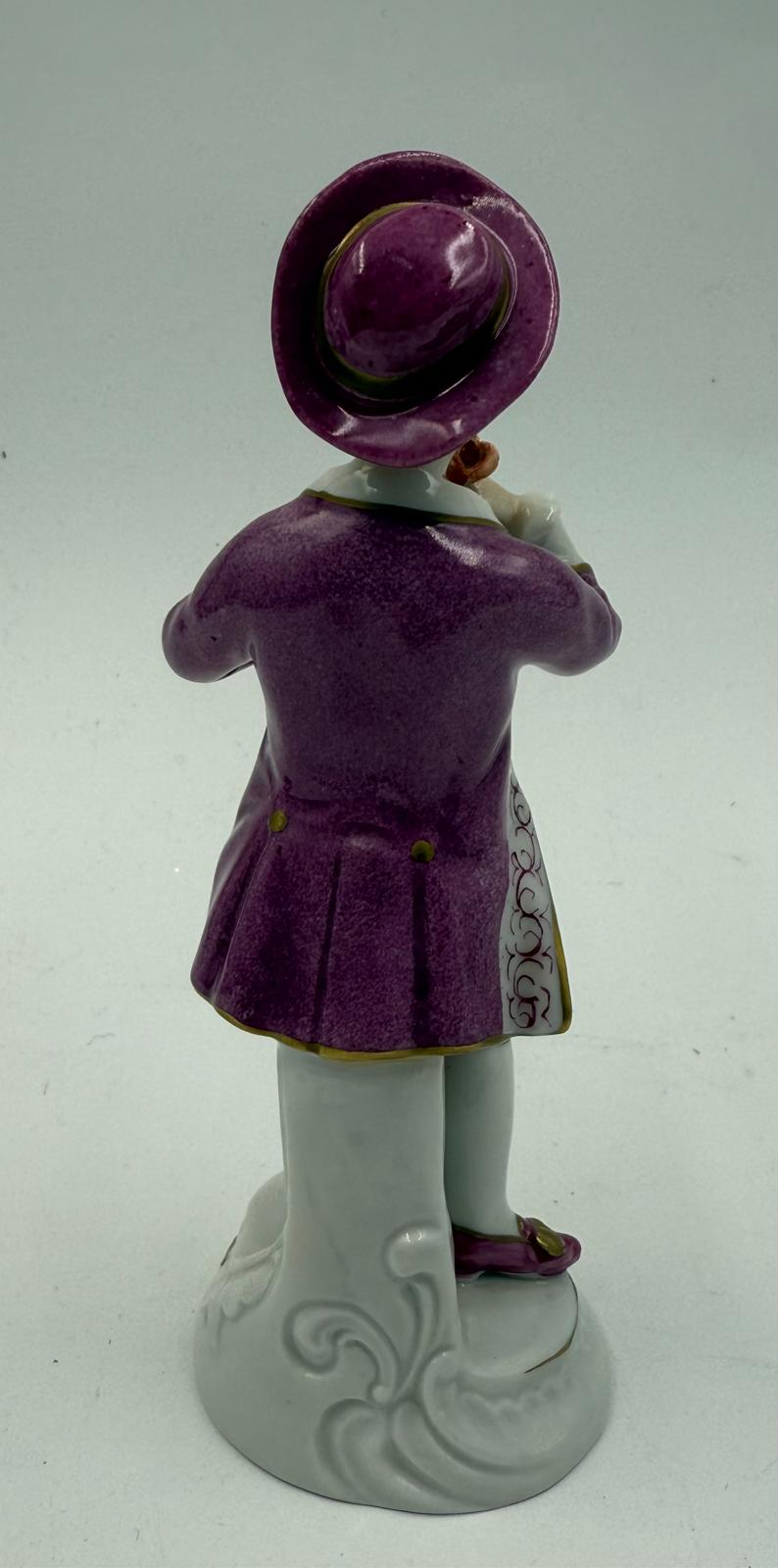 An Unterweissbach porcelain figure of a young man. Height approximately 14cm. - Image 3 of 4