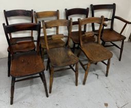 A selection of seven Oxford Windsor Bar back chairs in Elm and Beech.