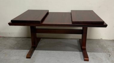 A Mid Century two-leaf extendable dining table by Skovby Mobelfabrik (H72cm W170cm D100cm Leaves