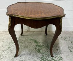 A Louis XV style marquetry inlaid accent table with cabriole legs and brass mounts - 46cm x 50cm sq