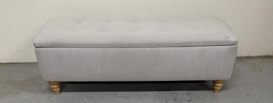 A John Lewis "Rowan" upholstered ottoman with a hinged lid (H45cm W130cm D45cm)