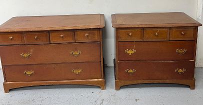 Two AF Stag Chest of drawers four over two (68cm x 49cm x 106cm and three over two (68cm x 49cm x