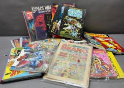 A selection of vintage comics and annuals to include Beano and Star Wars
