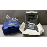 Two boxed Swarovski crystal figures of horses