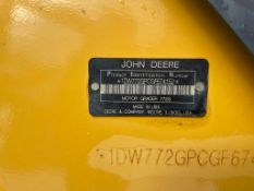 JOHN DEERE 772 MOTOR GRADER, 14 FT MOLDBOARD, 12 FT HYDRAULIC WING, 9 FT HYDRAULIC PUSH BLADE, REAR